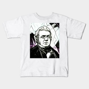 William Makepeace Thackeray Black and White Portrait | William Makepeace Thackeray Artwork 3 Kids T-Shirt